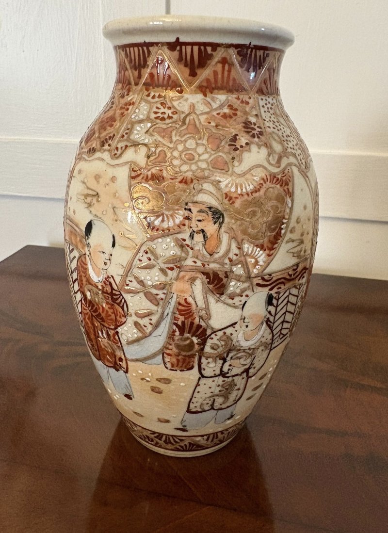 Pair of Antique Edwardian Quality Satsuma Vases - Image 13